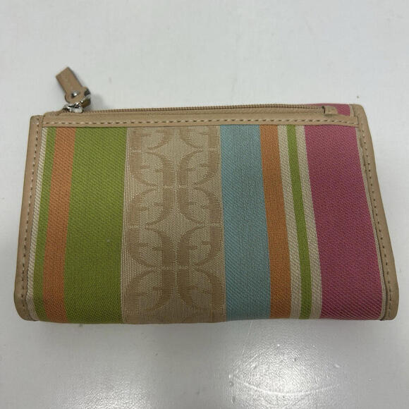 Fossil Bifold Wallet Leather Multicolor Zipper - Picture 2 of 9